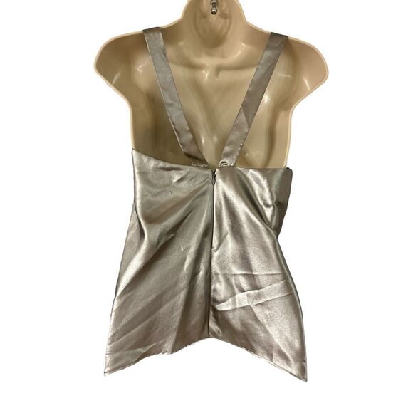 Trina Turk Womens Satin Tank Top Silver Size Small - Picture 3 of 7